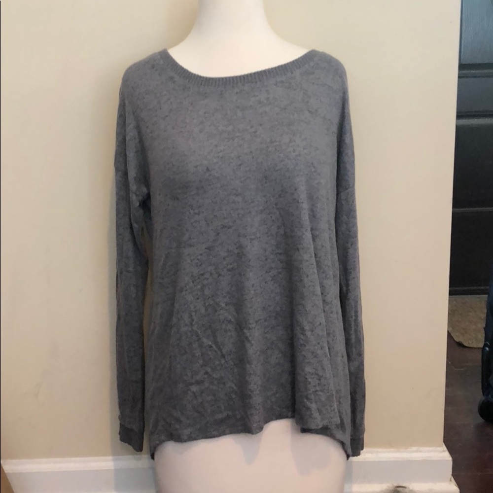 Long sleeve open back top